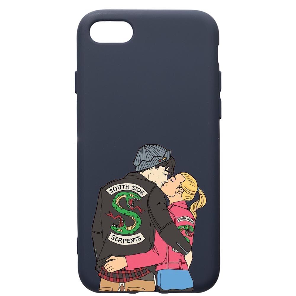 Husa Premium Silicon Compatibila Cu Apple IPhone SE 2 / iPhone 8 / iPhone 7, Riverdale - South Side Serpents, cu interiorul din material textil, protectie camera, Alaskan Blue, PAB618