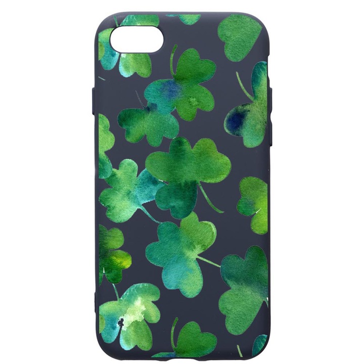 Husa Premium Silicon Compatibila Cu Apple IPhone SE 2 / iPhone 8 / iPhone 7, Green Leaf, cu interiorul din material textil, protectie camera, Alaskan Blue, PAB697