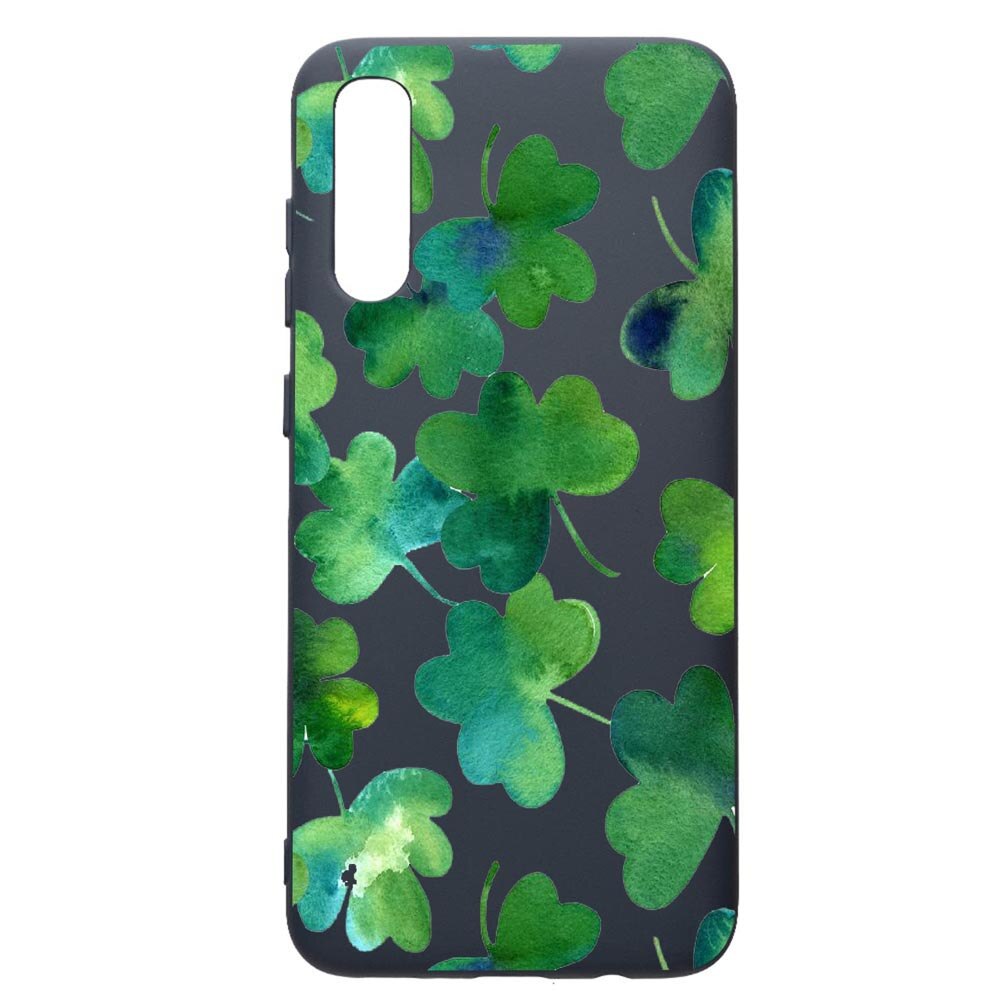 Husa Premium Silicon Compatibila Cu Samsung Galaxy A70, Green Leaf, cu interiorul din material textil, protectie camera, Alaskan Blue, PAB697