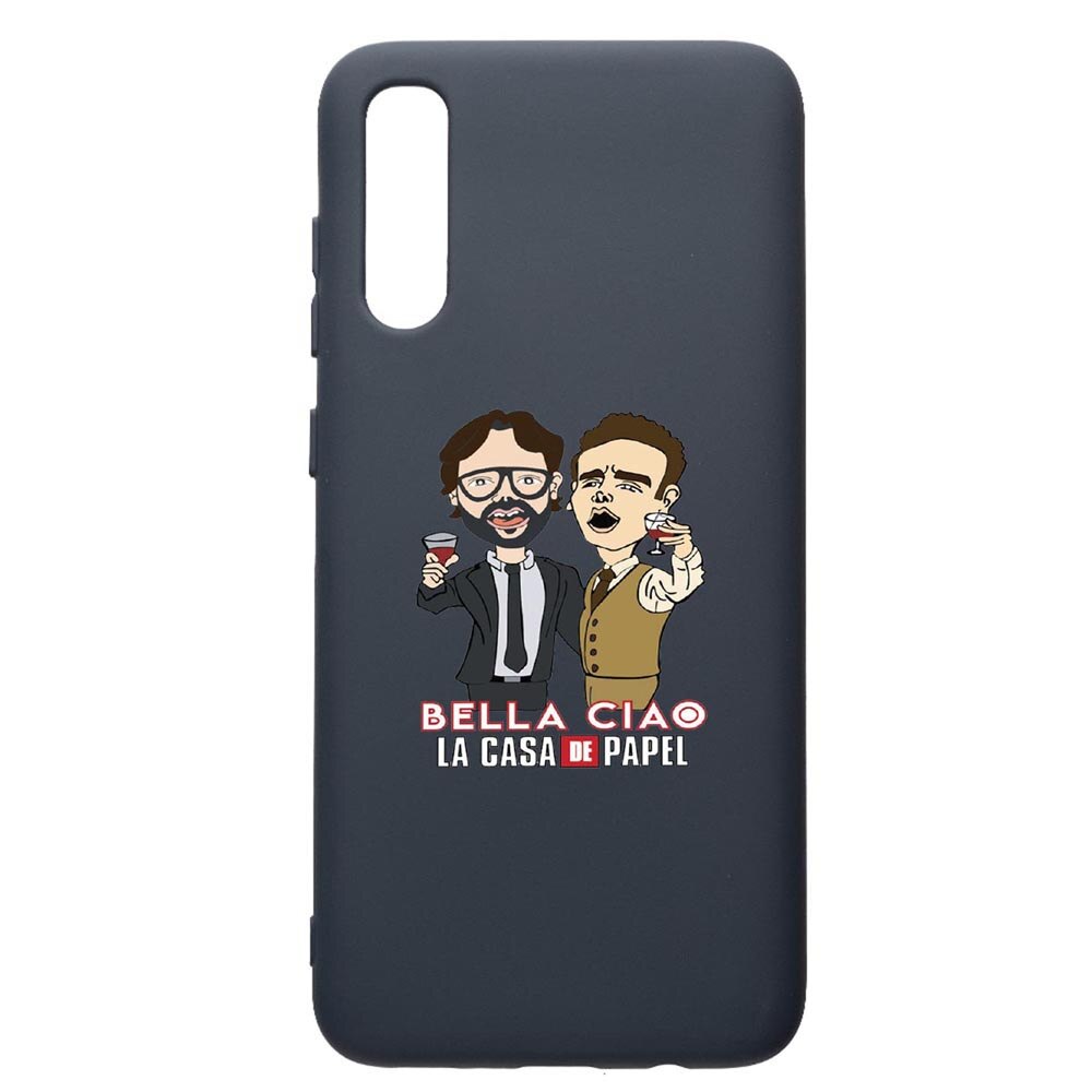 Husa Premium Silicon Compatibila Cu Samsung Galaxy A50, La Casa De Papel - Berlin - Profesor, cu interiorul din material textil, protectie camera, Alaskan Blue, PAB711
