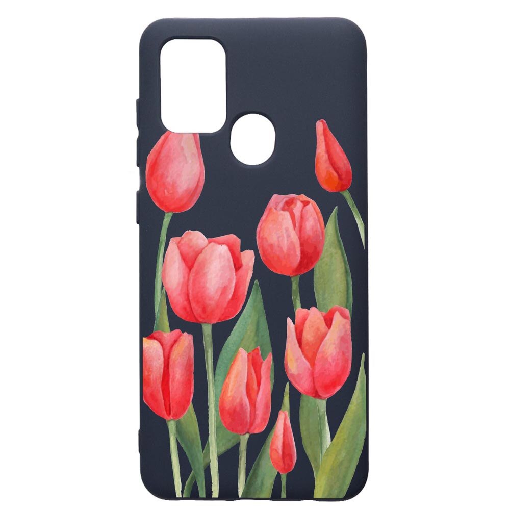Husa Premium Silicon Compatibila Cu Samsung Galaxy A21S, Red Roses, cu interiorul din material textil, protectie camera, Alaskan Blue, PAB633