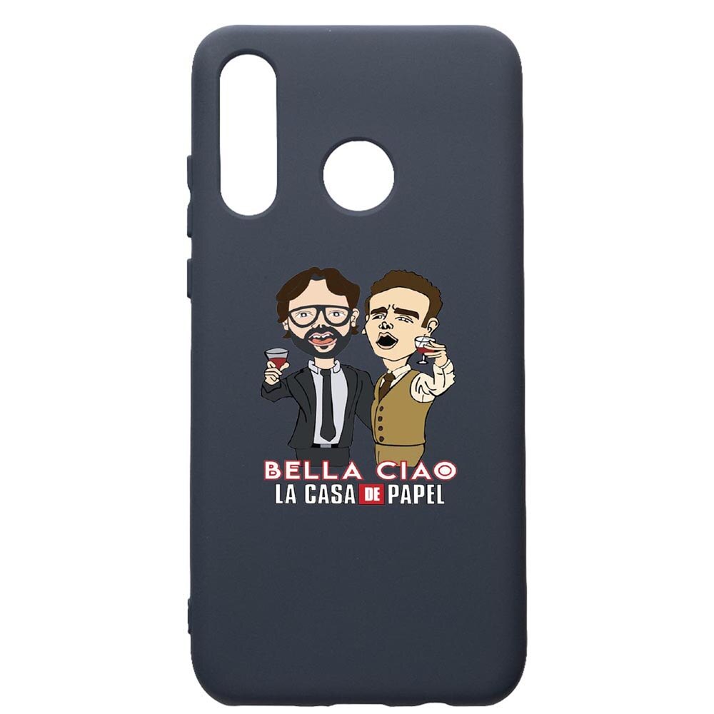 Husa Premium Silicon Compatibila Cu Huawei P30 Lite, La Casa De Papel - Berlin - Profesor, cu interiorul din material textil, protectie camera, Alaskan Blue, PAB711