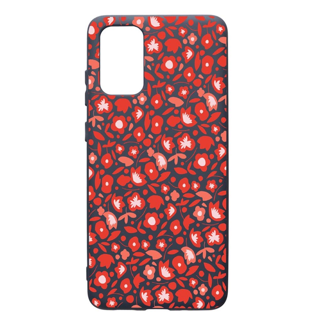 Husa Premium Silicon Compatibila Cu Samsung Galaxy S20 Plus, Red Flowers Pattern, cu interiorul din material textil, protectie camera, Alaskan Blue, PAB631