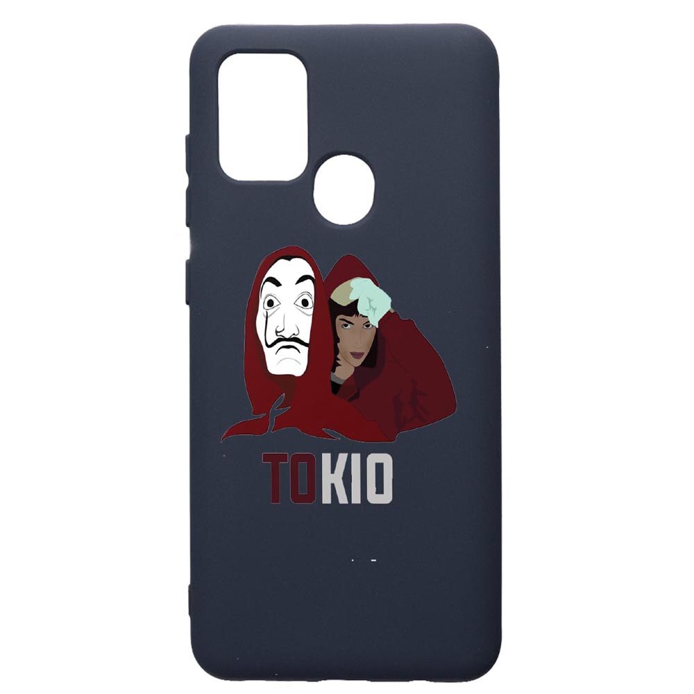 Husa Premium Silicon Compatibila Cu Samsung Galaxy A21S, La Casa De Papel - Tokyo, cu interiorul din material textil, protectie camera, Alaskan Blue, PAB710