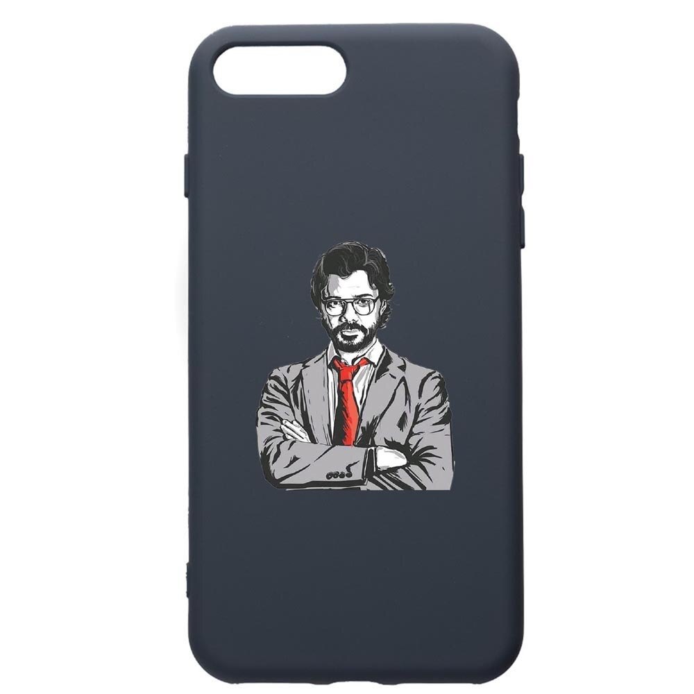 Husa Premium Silicon Compatibila Cu Apple iPhone 8 Plus / iPhone 7 Plus, La Casa De Papel - Profesor, cu interiorul din material textil, protectie camera, Alaskan Blue, PAB712