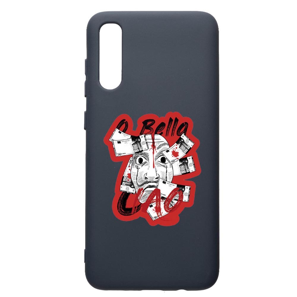 Husa Premium Silicon Compatibila Cu Samsung Galaxy A70, La Casa De Papel, cu interiorul din material textil, protectie camera, Alaskan Blue, PAB716