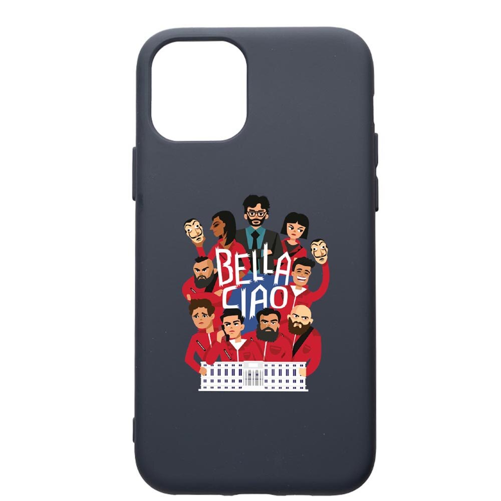 Husa Premium Silicon Compatibila Cu Apple IPhone 12, La Casa De Papel Ciao Bella, cu interiorul din material textil, protectie camera, Alaskan Blue, PAB718