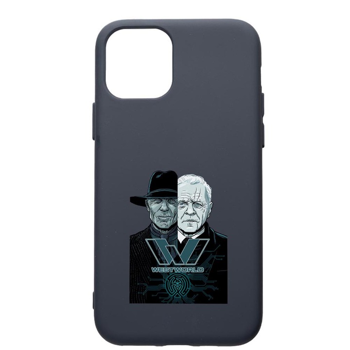 Husa Premium Silicon Compatibila Cu Apple IPhone 12 Pro, Westworld, Movie, cu interiorul din material textil, protectie camera, Alaskan Blue, PAB678