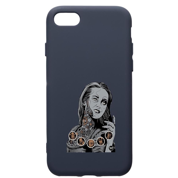 Husa Premium Silicon Compatibila Cu Apple IPhone SE 2 / iPhone 8 / iPhone 7, Westworld, Movie, cu interiorul din material textil, protectie camera, Alaskan Blue, PAB680