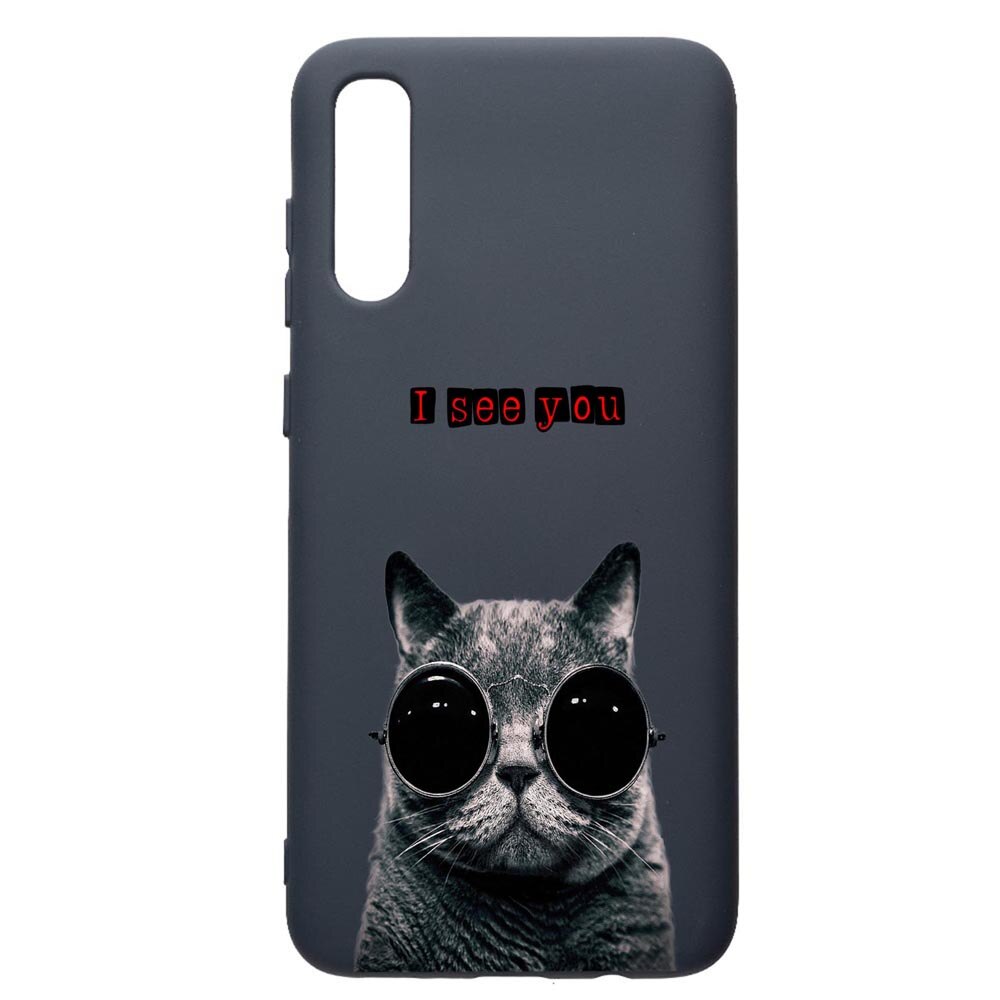 Husa Premium Silicon Compatibila Cu Samsung Galaxy A70, I See You, cu interiorul din material textil, protectie camera, Alaskan Blue, PAB9