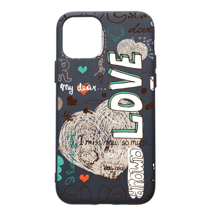 Husa Premium Silicon Compatibila Cu Apple IPhone 12 Pro, Love February, cu interiorul din material textil, protectie camera, Alaskan Blue, PAB25