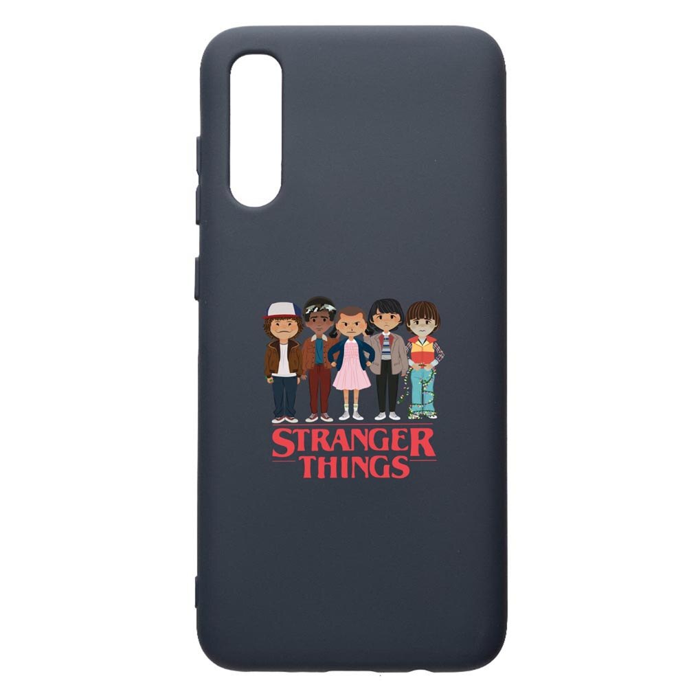 Husa Premium Silicon Compatibila Cu Samsung Galaxy A70, Stranger Things, cu interiorul din material textil, protectie camera, Alaskan Blue, PAB722