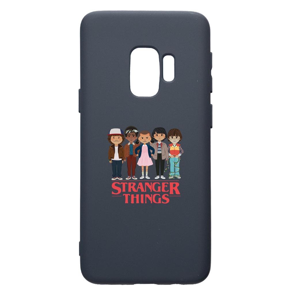 Husa Premium Silicon Compatibila Cu Samsung Galaxy S9, Stranger Things, cu interiorul din material textil, protectie camera, Alaskan Blue, PAB722