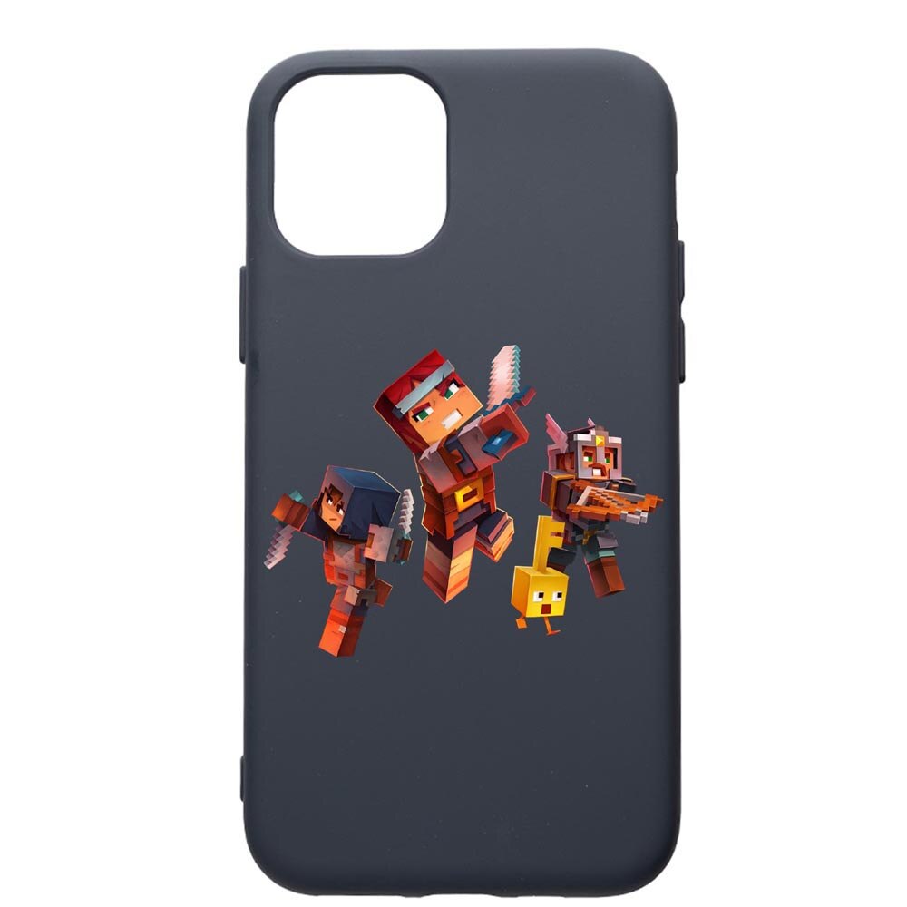 Husa Premium Silicon Compatibila Cu Apple IPhone 12 Pro, Minecraft, cu interiorul din material textil, protectie camera, Alaskan Blue, PAB724