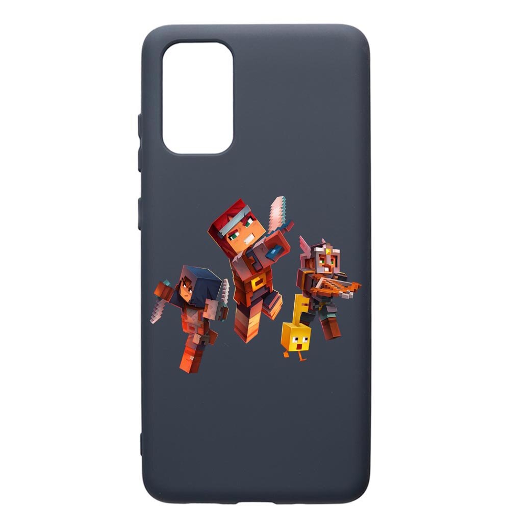 Husa Premium Silicon Compatibila Cu Samsung Galaxy S20 Plus, Minecraft, cu interiorul din material textil, protectie camera, Alaskan Blue, PAB724
