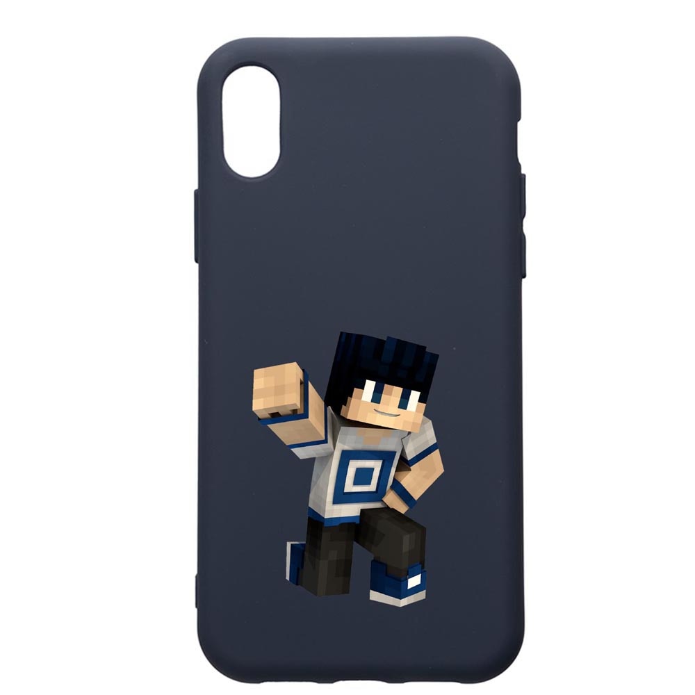 Husa Premium Silicon Compatibila Cu Huawei Y6 2019, Minecraft, cu interiorul din material textil, protectie camera, Alaskan Blue, PAB725