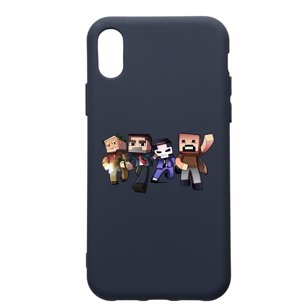 Husa Premium Silicon Compatibila Cu Apple IPhone XS Max, Minecraft, cu interiorul din material textil, protectie camera, Alaskan Blue, PAB727