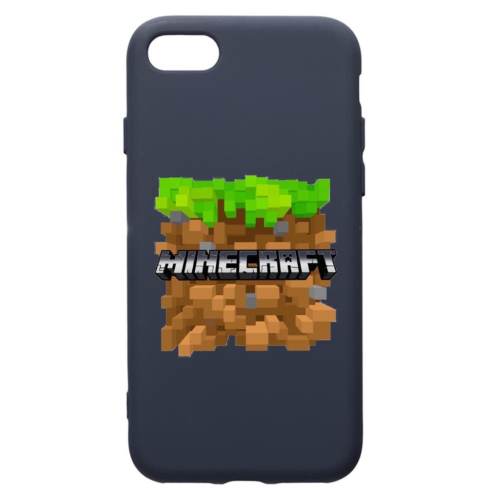 Husa Premium Silicon Compatibila Cu Apple IPhone SE 2 / iPhone 8 / iPhone 7, Minecraft, cu interiorul din material textil, protectie camera, Alaskan Blue, PAB726