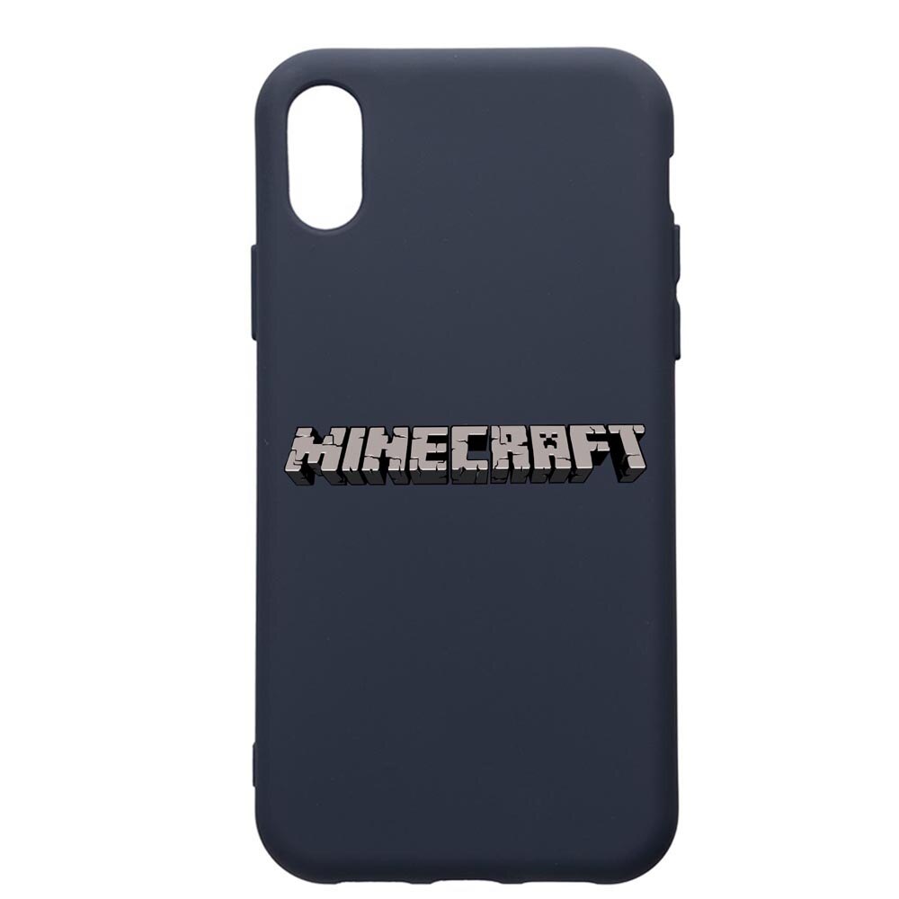 Husa Premium Silicon Compatibila Cu Apple IPhone XS / iPhone X, Minecraft, cu interiorul din material textil, protectie camera, Alaskan Blue, PAB729