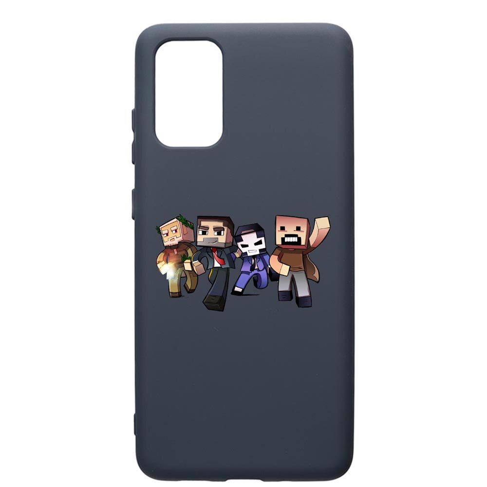Husa Premium Silicon Compatibila Cu Samsung Galaxy S20 Plus, Minecraft, cu interiorul din material textil, protectie camera, Alaskan Blue, PAB727