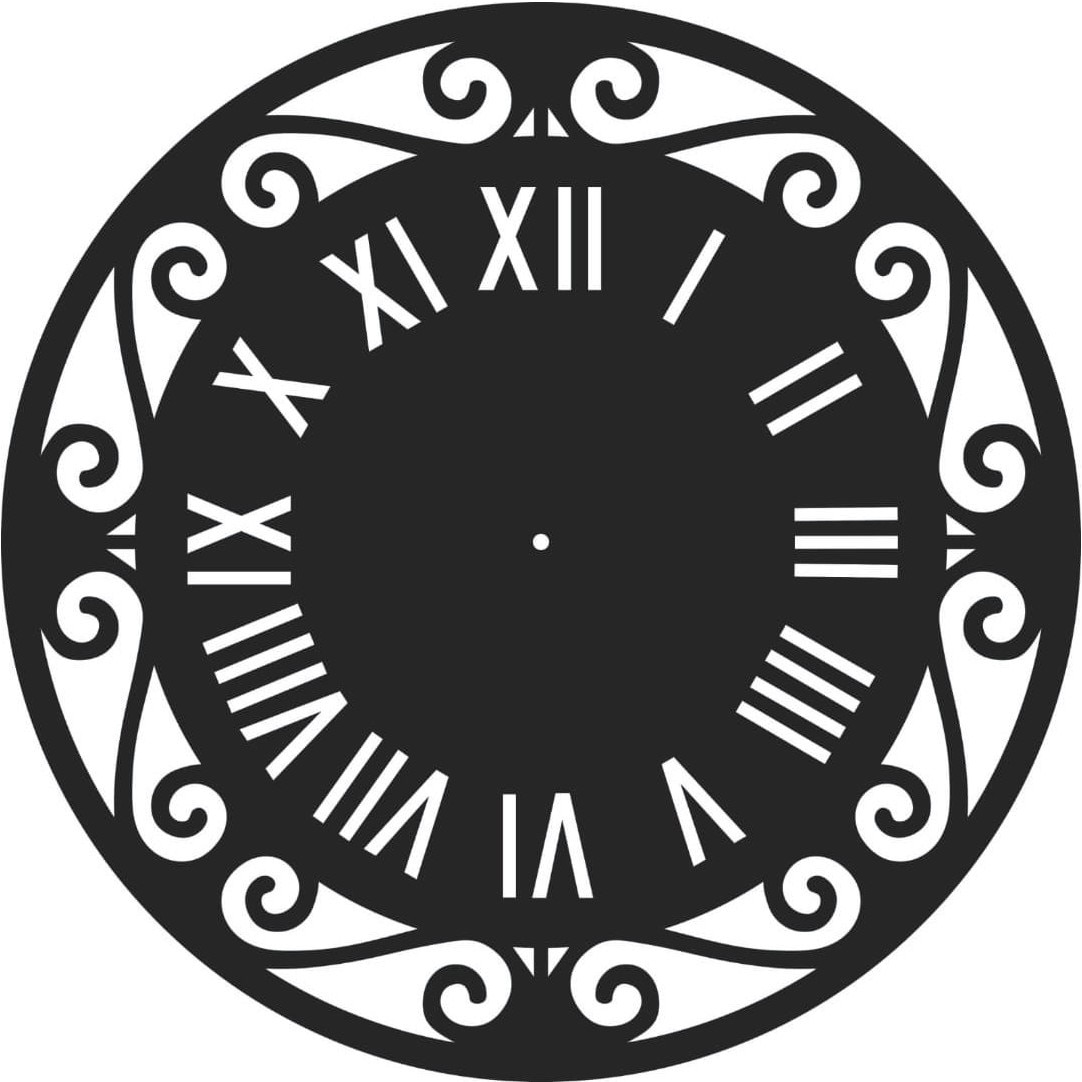 Ceas Decorativ Perete din Tabla debitata CNC,model 7, 40 cm