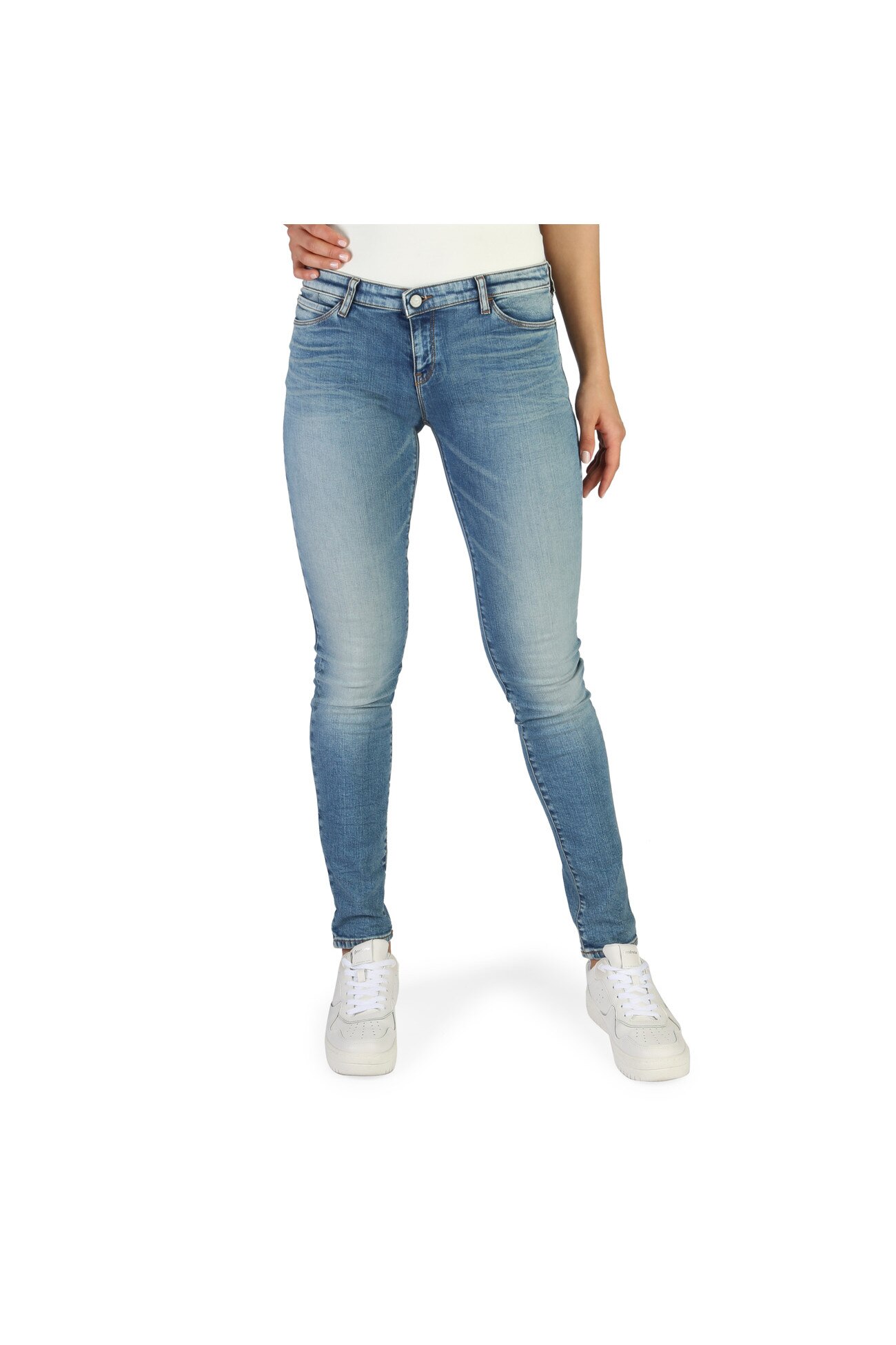 Blugi femei Emporio Armani model 3Z2J062D98Z0, Talie inalta, culoare Albastru, marime 26 EU