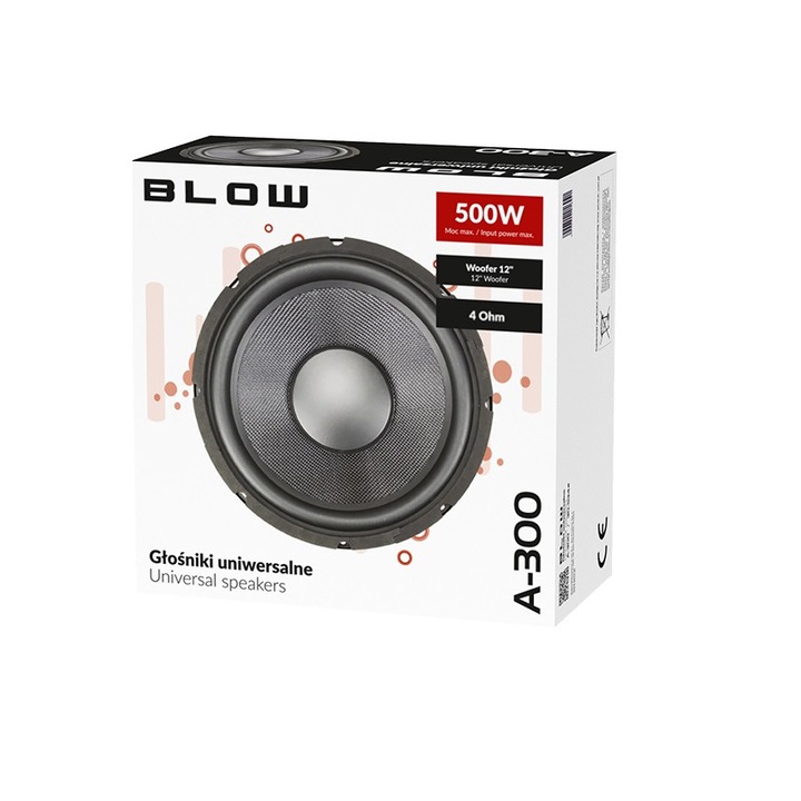 Автомобилен високоговорител Blow A-300, 300 mm, 4 ohm, 250W