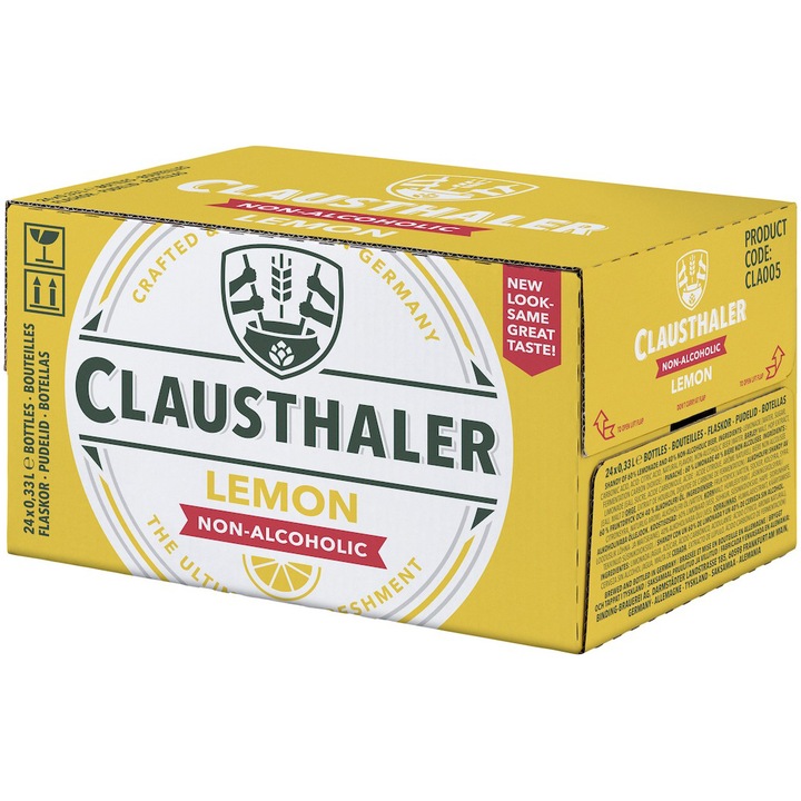 Bere Blonda Fara Alcool Clausthaler Lemon, 0%, Sticla, 24 x 0.33l