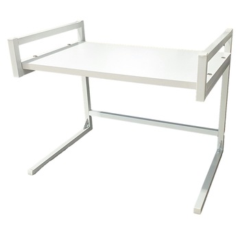 Suport Cuptor Microunde, tip Raft cu Etajera BellFyd® 58 x 40 x 44 cm, Alb, MDF si Otel Suport Cuptor Microunde, tip Raft cu Etajera BellFyd® 58 x 40 x 44 cm, Alb, MDF si Otel