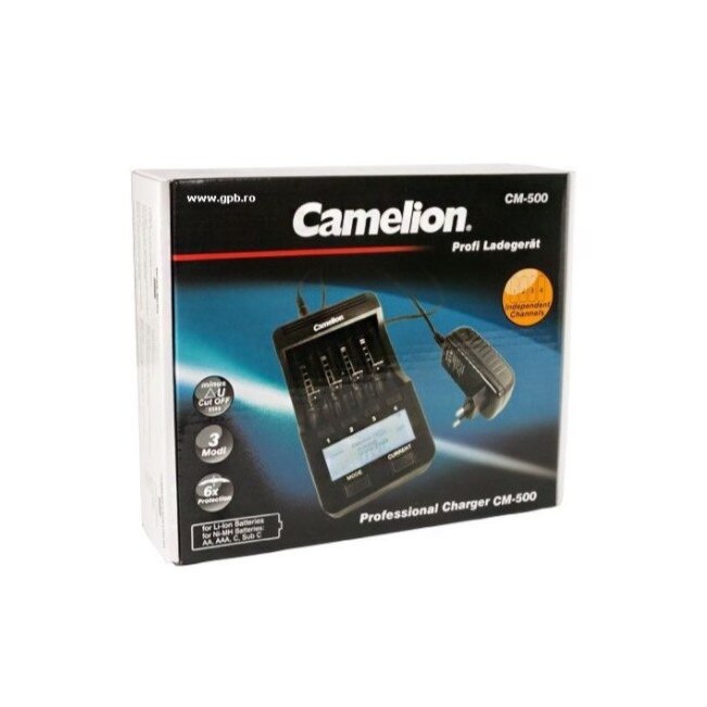 Incarcator Camelion Universal pentru acumulatori Li-ion si Ni-MH cu tester si autodebransare