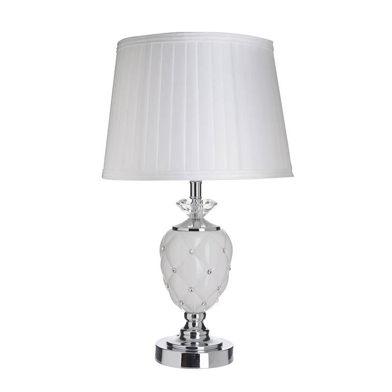 Veioza White Silver din ceramica si metal E27, 40 W, 32 cm x 52 cm