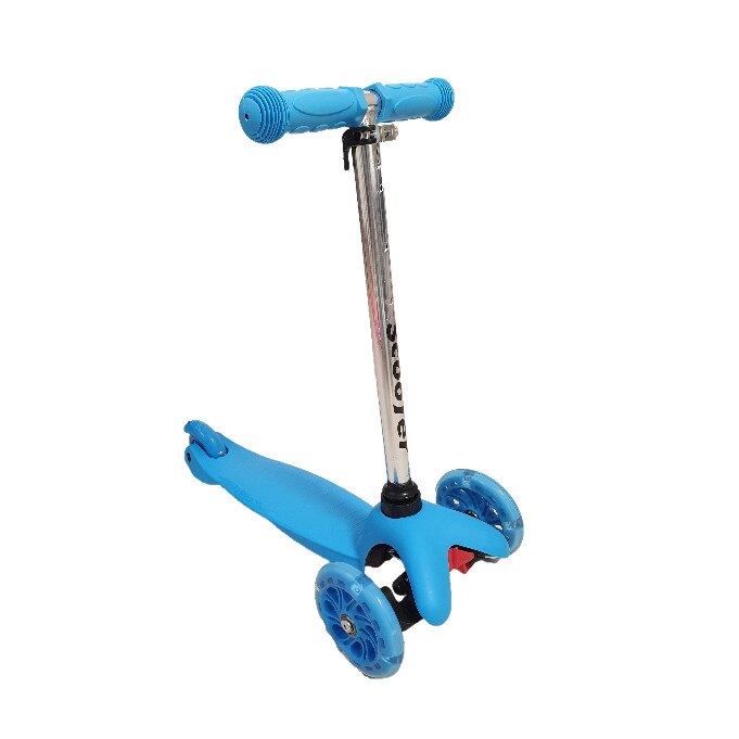 Trotineta 3 roti Led, reglabila, albastru, Toys Bazaar