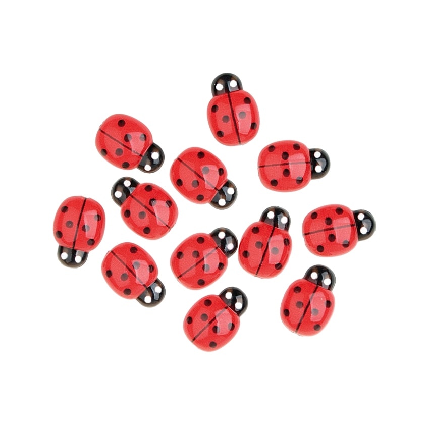 Set 12 buburuze autoadezive din rasina , 2 cm