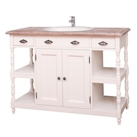 dulap baie szel-mob pentru lavoar cu 2 usi 2 sertare cu sine si 2 polite culoare top maro culoare corp alb murdar 91x128x54 cm imagen 35_0_
0