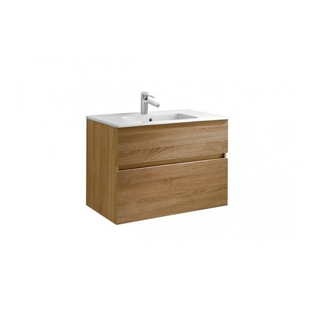 Mobilier baie cu lavoar Gala Jade 2 sertare stejar 80 cm