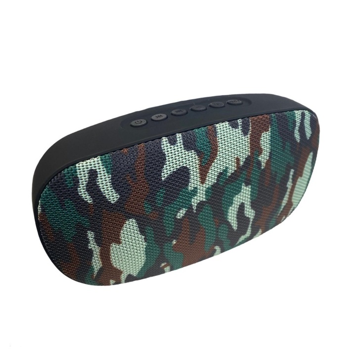 SIKS hordozható Bluetooth hangszóró, mikrofon, USB, TF, AUX, terepszín