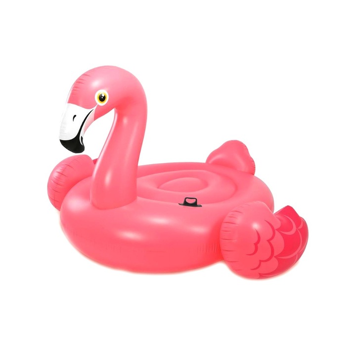 Colac flamingo gonflabil Intex cu 2 manere, roz, 142 x 137 x 97 cm