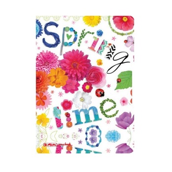 Caiet Herlitz MyBook Flex, spring time, A5, 2x40 file, dictando, coperta PP Caiet Herlitz MyBook Flex, spring time, A5, 2x40 file, dictando, coperta PP