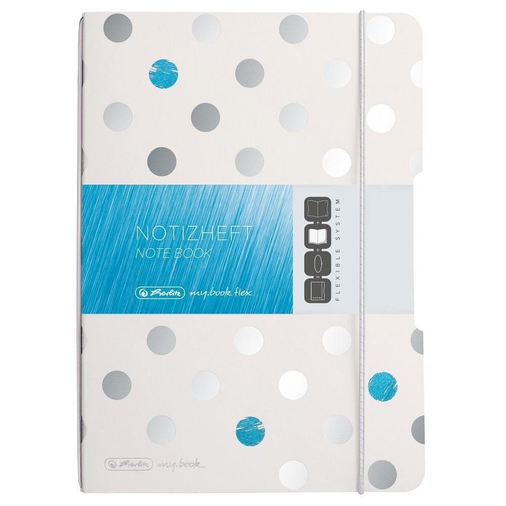 Caiet Herlitz, MyBook Flex, A5, 40f, dictando, coperta Frozen Glam, elastic argintiu