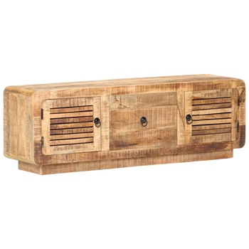 Comoda TV vidaXL, Lemn de mango nefinisat, 120 x 30 x 40 cm, Maro deschis Comoda TV vidaXL, Lemn de mango nefinisat, 120 x 30 x 40 cm, Maro deschis
