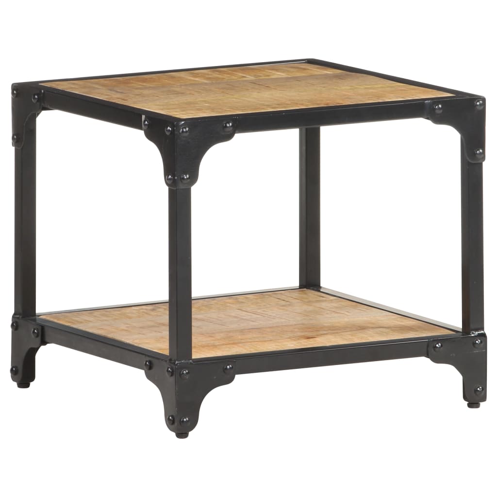 Masuta de cafea vidaXL, Lemn masiv de mango - metal, 40 x 40 x 36 cm, Multicolor