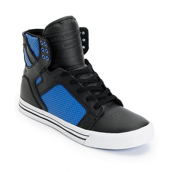Tenisi dama Supra Skytop Kids Hi, Negru/Albastru, 715-30 Tenisi dama Supra Skytop Kids Hi, Negru/Albastru, 715-30