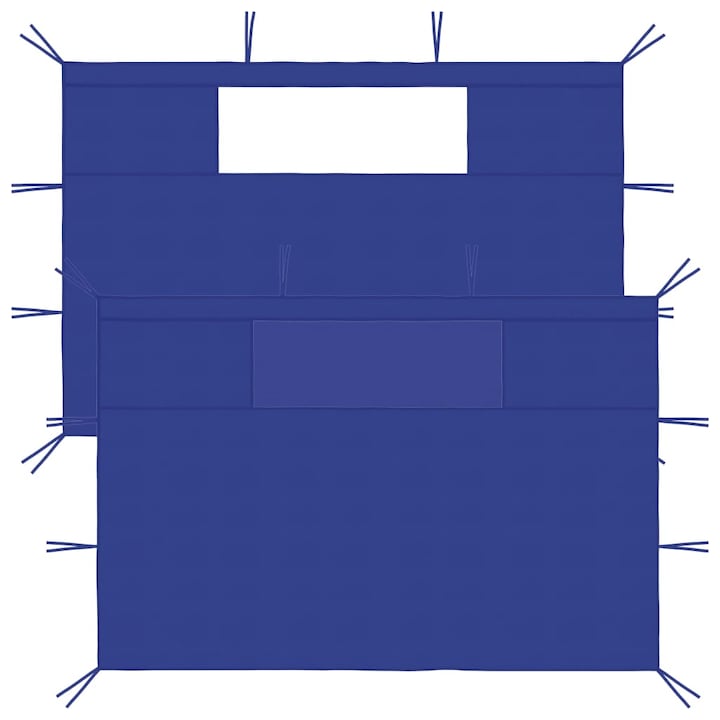Set pereti laterali foisor cu ferestre vidaXL, 2 piese, albastru, 410 x 210 cm