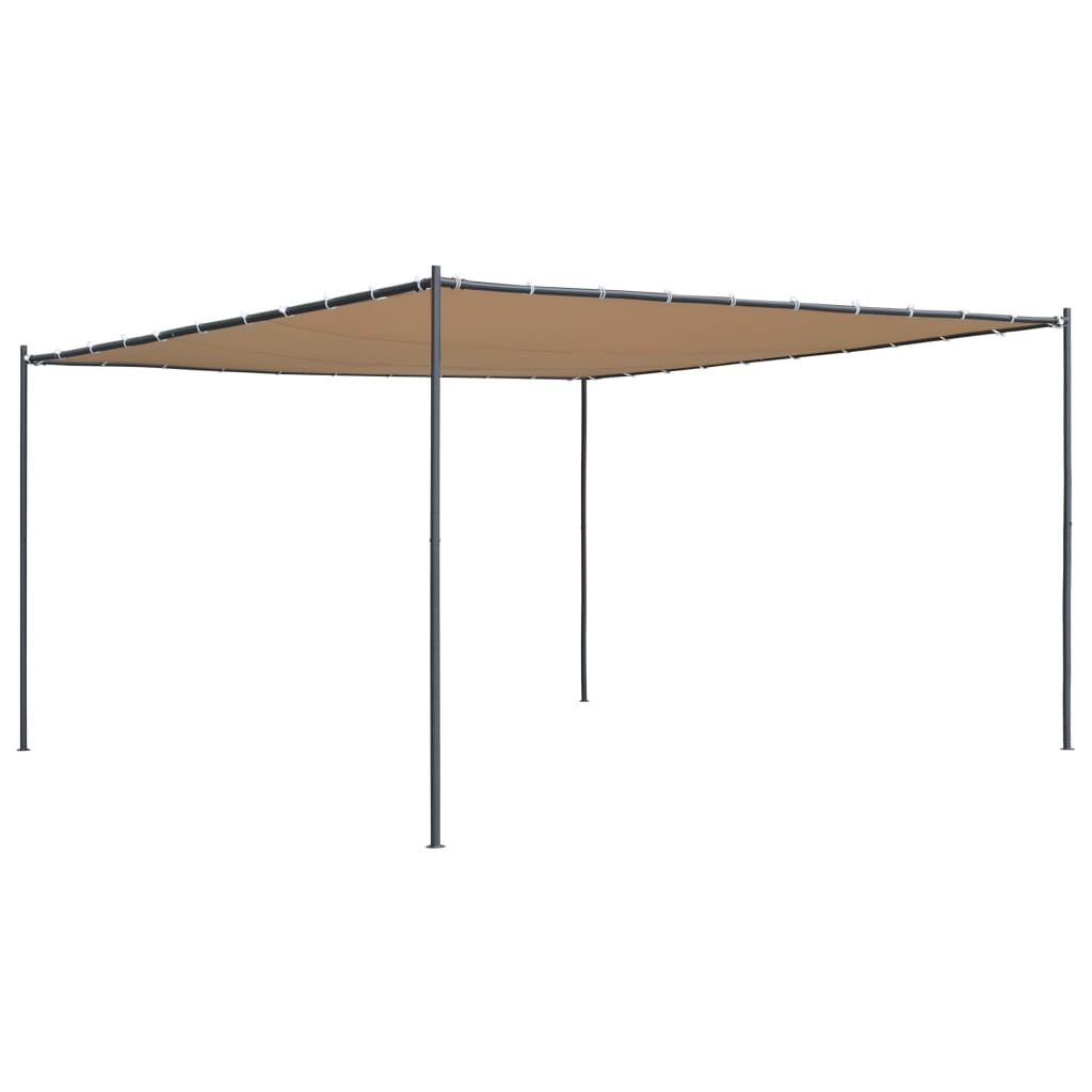 Pavilion cu acoperis inclinat, vidaXL, Poliester, 400 x 400 x 264 cm, 180 g/m², Bej