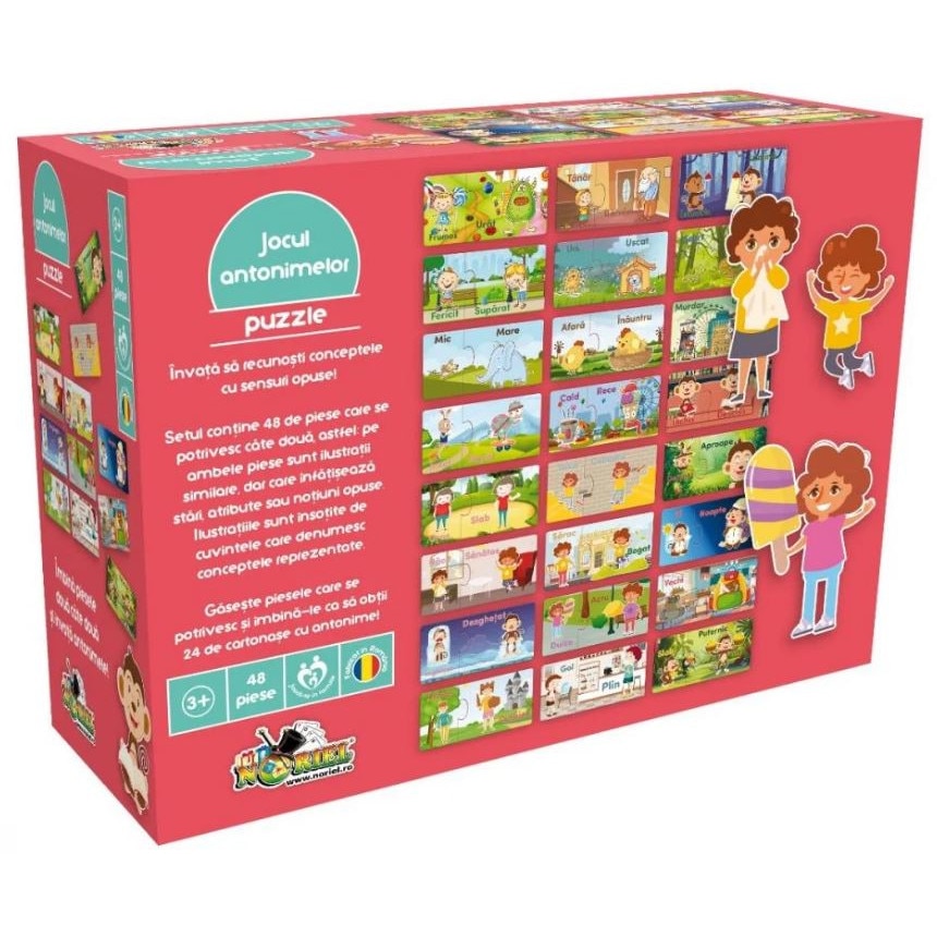 Puzzle Noriel – Jocul antonimelor, 48 piese