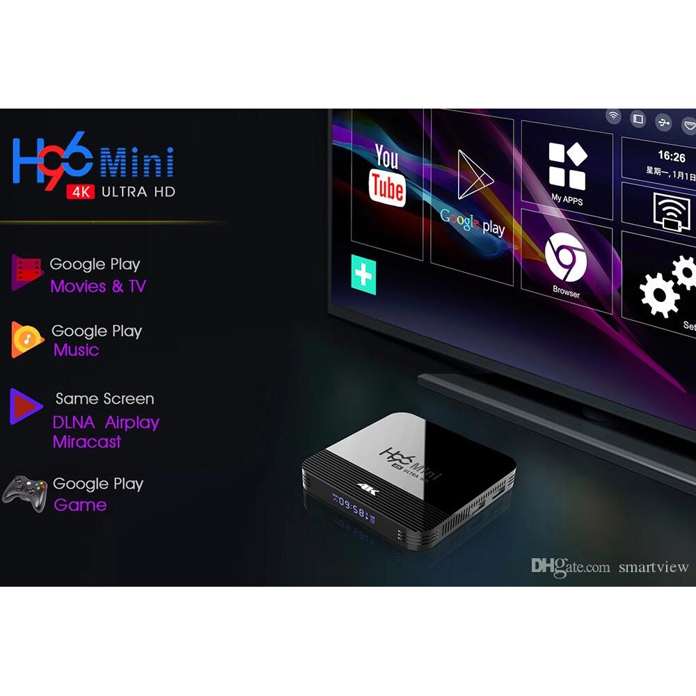 Farrot Mini PC Smart TV Box H96 Mini H8 RK3228a Android 9.0