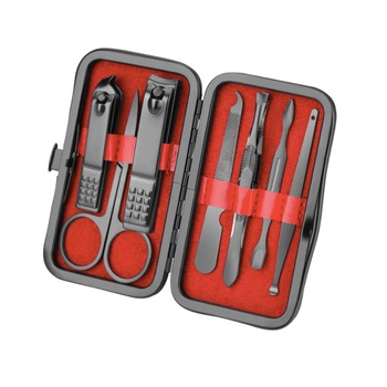 Set Profesional 7 piese Salma pentru manichiura, pedichiura din Otel Inoxidabil culoare negru Set Profesional 7 piese Salma pentru manichiura, pedichiura din Otel Inoxidabil culoare negru
