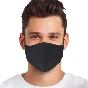 Masca de protectie textila din bumbac 100%, reutilizabila, Neo Cotton, Neagra Masca de protectie textila din bumbac 100%, reutilizabila, Neo Cotton, Neagra