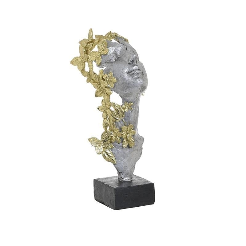 Decoratiune, masca, din rasina, gold/silver, 15 x 14 x 32 cm