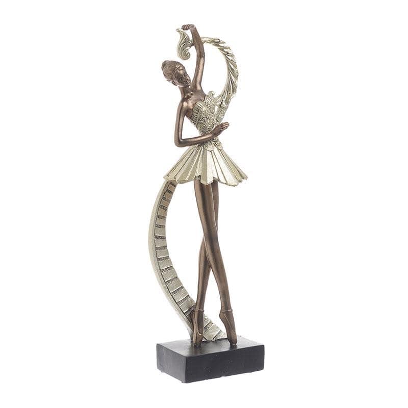 Decoratiune, balerina, gold/bronze, 10 x 9 x 33 cm